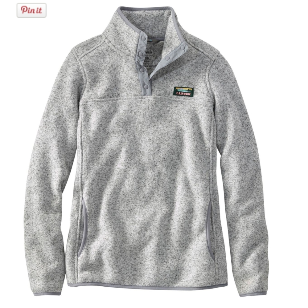 L.L. Bean sweater fleece pullover Heather grey pewter size small
